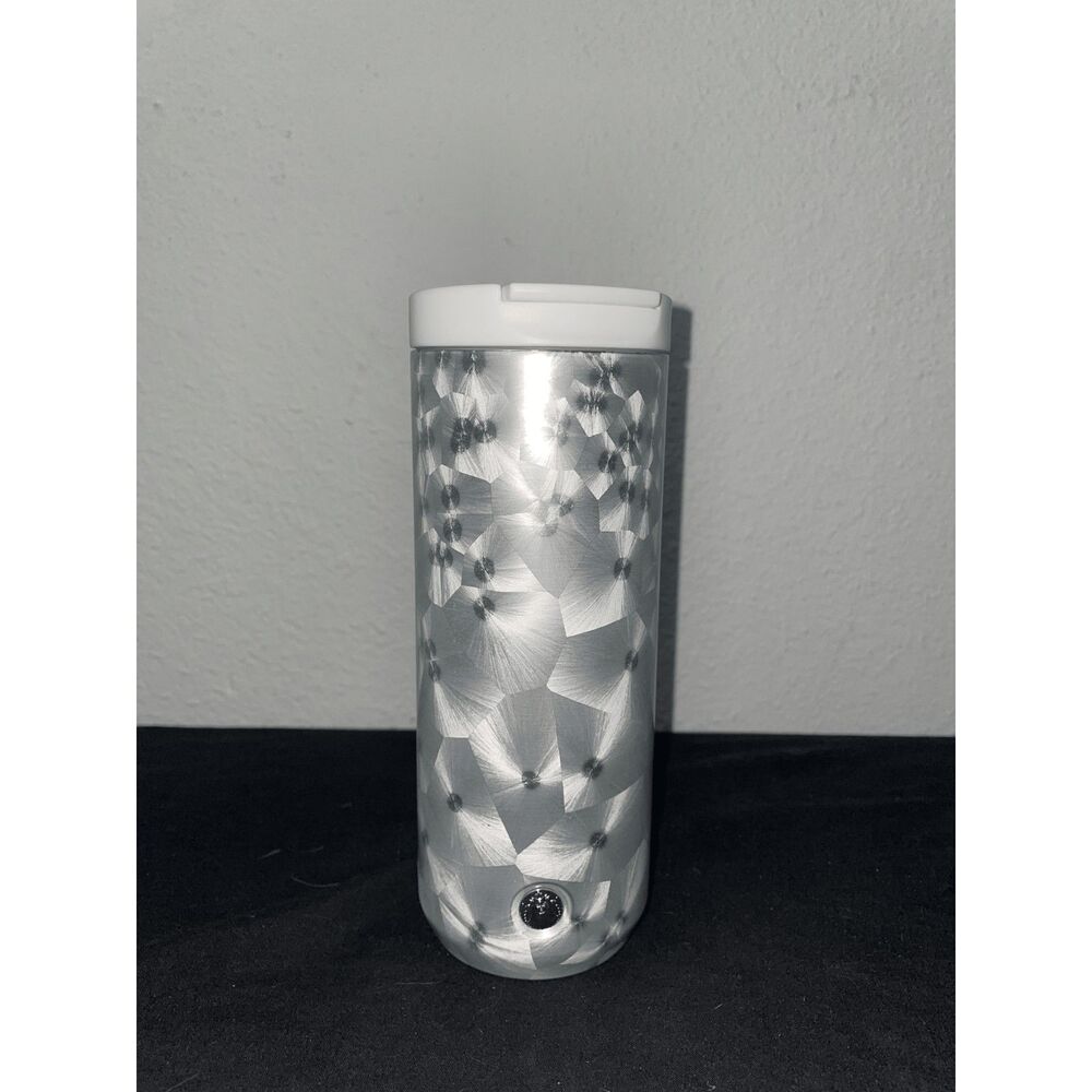 Starbucks 12 oz Silver Geometric Stainless Steel Travel Tumbler